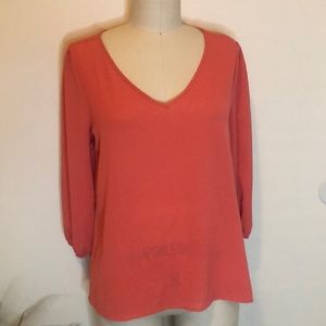 Coral Quarter Sleeve Top